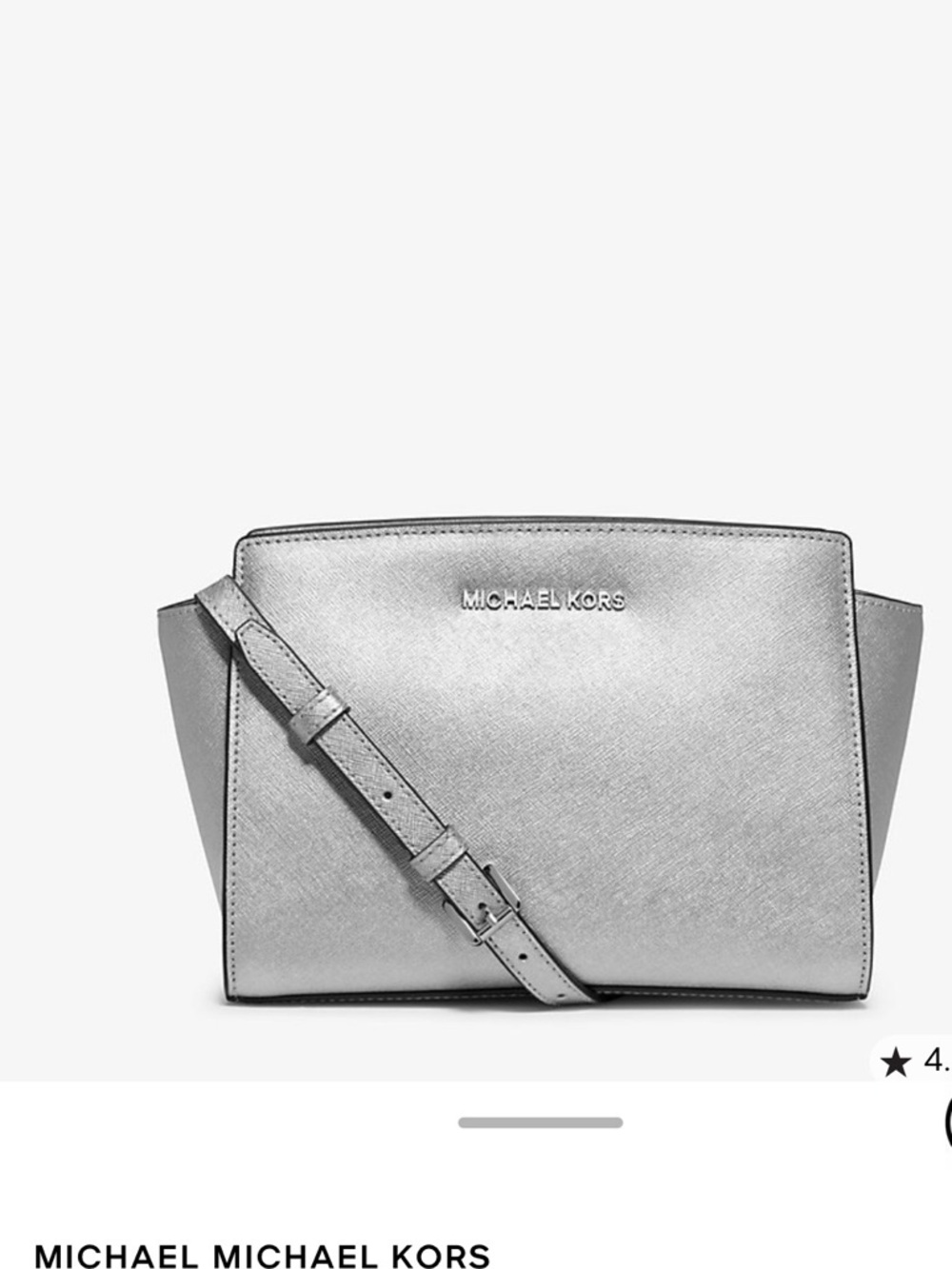 MICHAEL Michael Kors Silver Saffiano Leather Crossbody Bag w/wallet